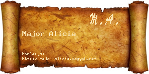Major Alícia névjegykártya